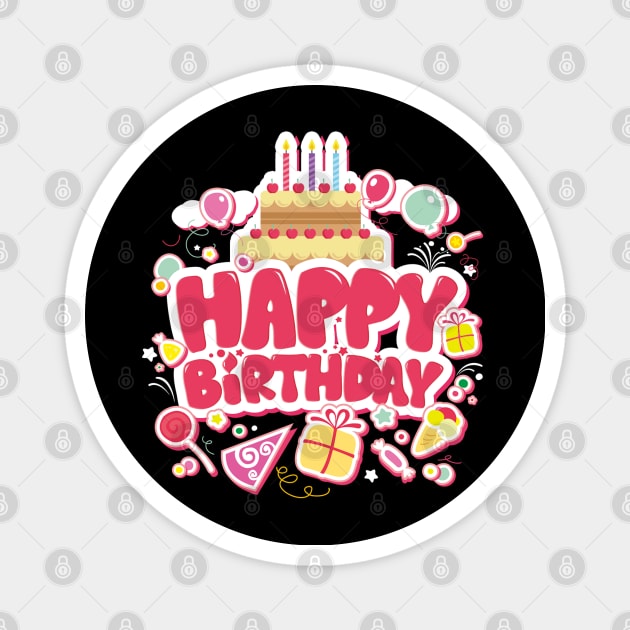 Happy Birthday T-Shirt Magnet by gold package